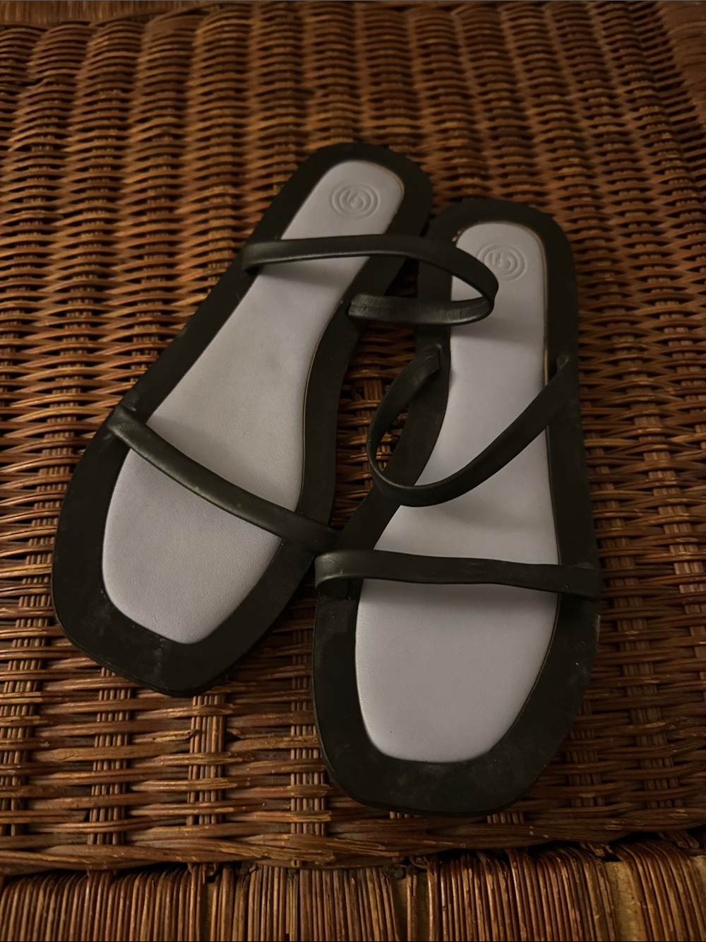 Urban Outfitters Black Minimal Strappy Slide Sandals